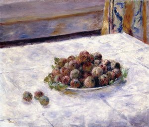 Natürmort, Bir Tabakta Kuru Erik, 1884 dolayları by Pierre Auguste Renoir