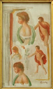 Antik çağlardan figürlerin incelenmesi by Pierre Auguste Renoir