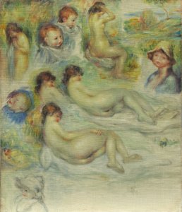 Pierre Renoir, Annesi Aline Charigot, çıplaklar ve manzara çalışmaları, 1885-86
