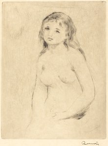 Bir Bather Etude için çalışma, 19. yüzyılın sonlarında ve 20. yüzyılın başlarında, une baigneuse dökün. by Pierre Auguste Renoir