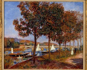 Argenteuil Köprüsü. Pierre Auguste Renoir'in (1841-1919) tablosu by Pierre Auguste Renoir