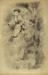 Zirveden İniş: Jean Martin Steadies Hélène, Bankacının Kızı, 1881 by Pierre Auguste Renoir