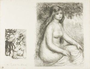 İğnelenmiş Şapka ve Yıkanan Kişi by Pierre Auguste Renoir