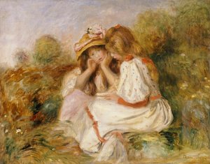 İki Kız, 1890 dolayları by Pierre-Auguste Renoir