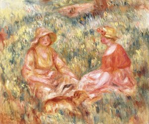 Çimlerde İki Kadın, c.1910 by Pierre Auguste Renoir