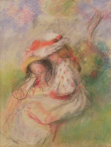 Bir Bahçede İki Genç Kız, 1885 dolayları (pastel)