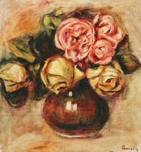 Gül Vazoda; gül vazosu, by Pierre Auguste Renoir