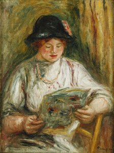 Kadın Okuma; Kadın Okuma, c.1910-12 by Pierre-Auguste Renoir