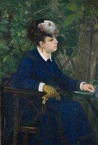 Bahçedeki Kadın Martı Şapkalı Kadın, 1868. by Pierre Auguste Renoir