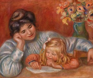 Yazma Dersi by Pierre Auguste Renoir