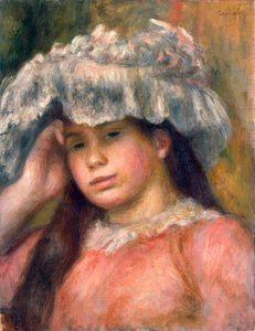 Şapkalı Genç Kız, 1892-1894. by Pierre Auguste Renoir