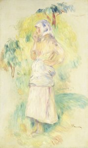 Elma Yiyen Genç Köylü; Elma Yiyen Genç Köylü Kadın, 1894 dolayları by Pierre Auguste Renoir