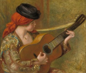 Gitarlı İspanyol Genç Kadın, 1898. by Pierre Auguste Renoir