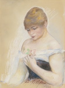 Çiçek Tutan Genç Kadın. Aktris Jeanne Samary
