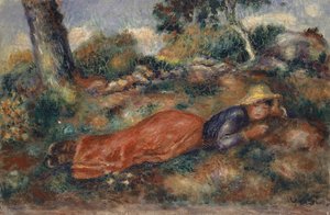 Çimlerde Yatan Genç Kadın, 1890-95 by Pierre Auguste Renoir