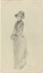 Ayakta Genç Kadın, c. 1880. by Pierre Auguste Renoir