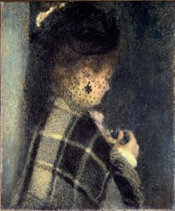 Küçük Peçeli Genç Kadın, yaklaşık 1870 (tuval üzerine yağlı boya) by Pierre Auguste Renoir