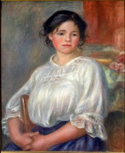 Oturan genç kız by Pierre Auguste Renoir