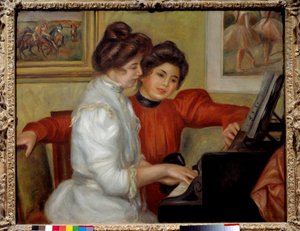 Yvonne ve Christine Lerolle piyanoda Resim Pierre Auguste Renoir (1841-1919) 1898 Güneş. 0.73x0.92 m Paris, Orangerie Müzesi - Yvonne ve Christine Lerolle piyanoda. Resim Pierre Auguste Renoir (1841-1919) 1898. 0.73 x 0.92 m. portakal M by Pierre Auguste Renoir
