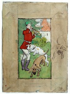 Köpeklerini Çizen Bir Avcı, Pierre Bonnard by Pierre Bonnard