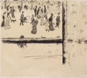Boulevard des Batignolles, c.1896-8 (kağıt üzerine fırça ve siyah mürekkep) by Pierre Bonnard