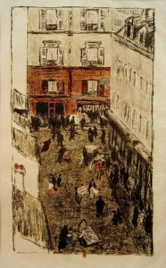 Sokak köşesi, yukarıdan görünüm by Pierre Bonnard