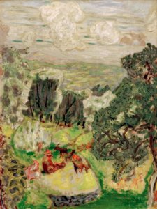 Zeytinlik; keçi ile manzara by Pierre Bonnard