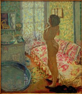 Pembe kanepeli banyo (Işığa karşı çıplak)