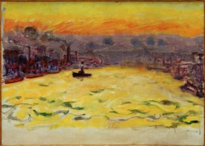 Liman, batan güneş by Pierre Bonnard