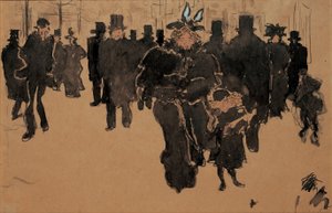 Le boulevard, c.1890 (sulu boya, mürekkep ve devetüyü kağıda yıkama) by Pierre Bonnard