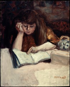 Uzanmış okuma lambası by Pierre Bonnard