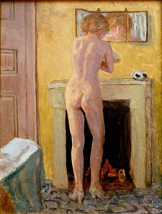 Tuvaletinde çıplak duran Tablo Pierre Bonnard (1867-1947) tarafından 1919 Saint Tropez, Musee de l