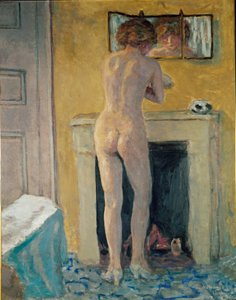 Nu Devant la Cheminee (tuval üzerine yağlıboya) by Pierre Bonnard