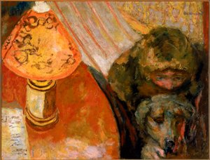Lamba ışığıyla aydınlatılan bir iç mekanın boyanması by Pierre Bonnard