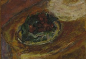 Natürmort: Kirazlar, c.1942 (ahşap panel üzerine yağlı boya) by Pierre Bonnard