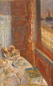 Pencereden görülen gemilerle natürmort, c.1906