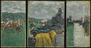 Longchamp Yarış Pisti Les kursları à Longchamp. Üç Parçalı, 1897 by Pierre Bonnard