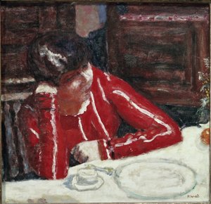 Kırmızı Korsaj (tuval üzerine yağlı boya by Pierre Bonnard