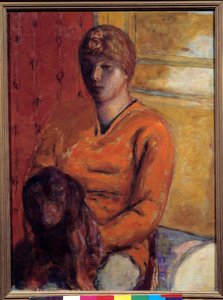 Köpek kadın. Pierre Bonnard (1867-1947), 20. yüzyıl tablosu. Grenoble, Musee des Beaux Arts. by Pierre Bonnard