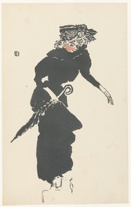 şemsiye ile kadın kadın şemsiyesi by Pierre Bonnard