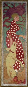 Beyaz puantiyeli elbiseli kadın Tablo Pierre Bonnard (1867-1947) 1891 Dim. 1,6x0,48 m Paris, Orsay Müzesi by Pierre Bonnard