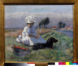 Köpekli Kadın (tuval üzerine yağlı boya) by Pierre Bonnard