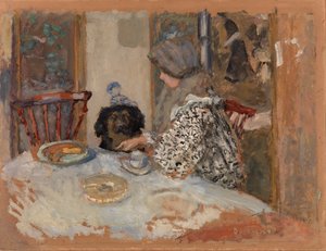 Köpekli Kadın veya Masada Kadın ve Köpek by Pierre Bonnard