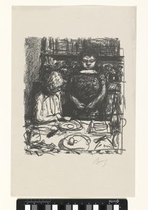 Yemek ve ayakta kadın ile masada oturan adam Le Menu by Pierre Bonnard