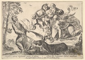Bakire ve Çocuğu Kaldıran Melekler, 1610-42. by Pierre Brebiette