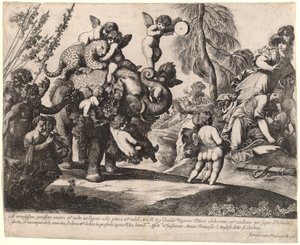 Diana ve Minerva ile Bacchus by Pierre Brebiette
