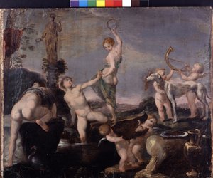 Yaban domuzu ile Meleagra avı - boyama