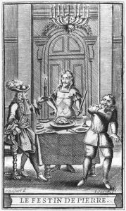 Don Juan ve Commendatore, Jean Sauve (fl.1660-91) baskı 1682 tarafından oyulmuş Moliere tarafından 