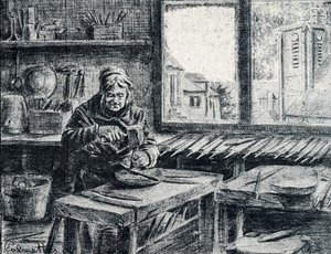 Pierre Calmette Özel Koleksiyonundan dosyalar Gravür yapan bir işçi by Pierre Calmettes