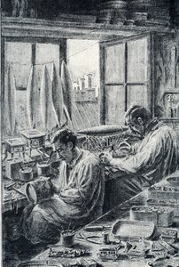 Pierre Calmette Özel koleksiyonundan oyuncaklar gravür yapan Parisli işçiler by Pierre Calmettes